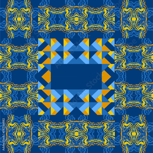 Traditional Ukrainian colors are yellow and blue. Abstract background with wavy relief lines. The beauty of natural relief lines in colorful horizontal lines. Wavy pattern of stripes of different thic