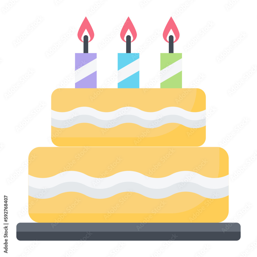 Birthday Cake Flat Icon Birthday Cake Flat Icon
