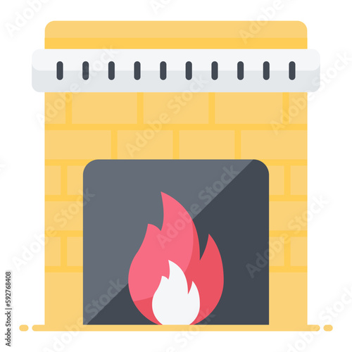 Fireplace Flat Icon