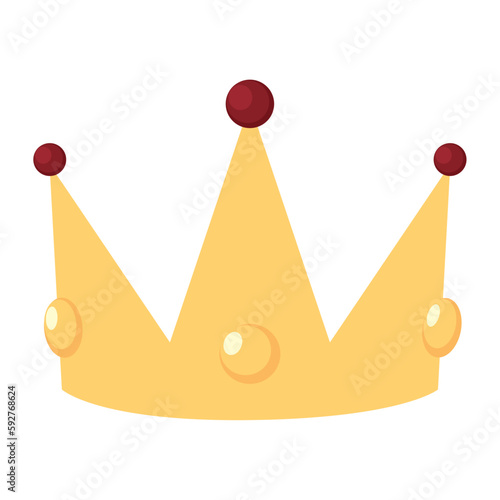 Isolated colored king or queen golden crown icon Vector