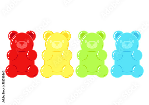 Jelly bears fruit gummy. Character Illustrator vector design.