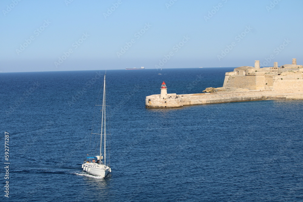 A ship entering the port of Malta