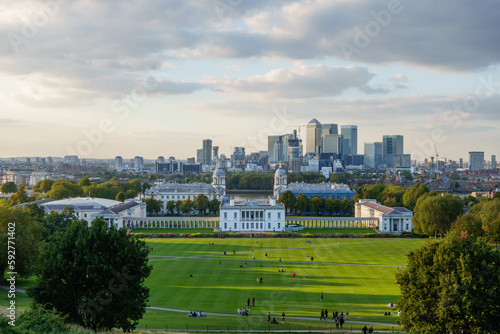 Canary Wharf view from the Greenwich hill