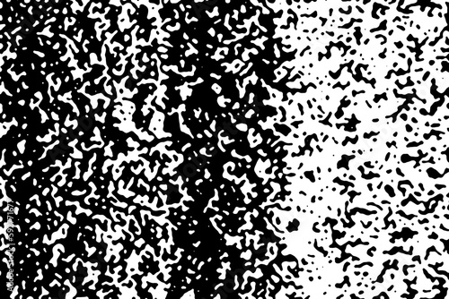 Background with Black and White Streamlined Spots Flowing into each other. Modern psychedelic illustration. Surreal creation with chaotic spots, in dalmatians style, abstraction. Contemporary texture