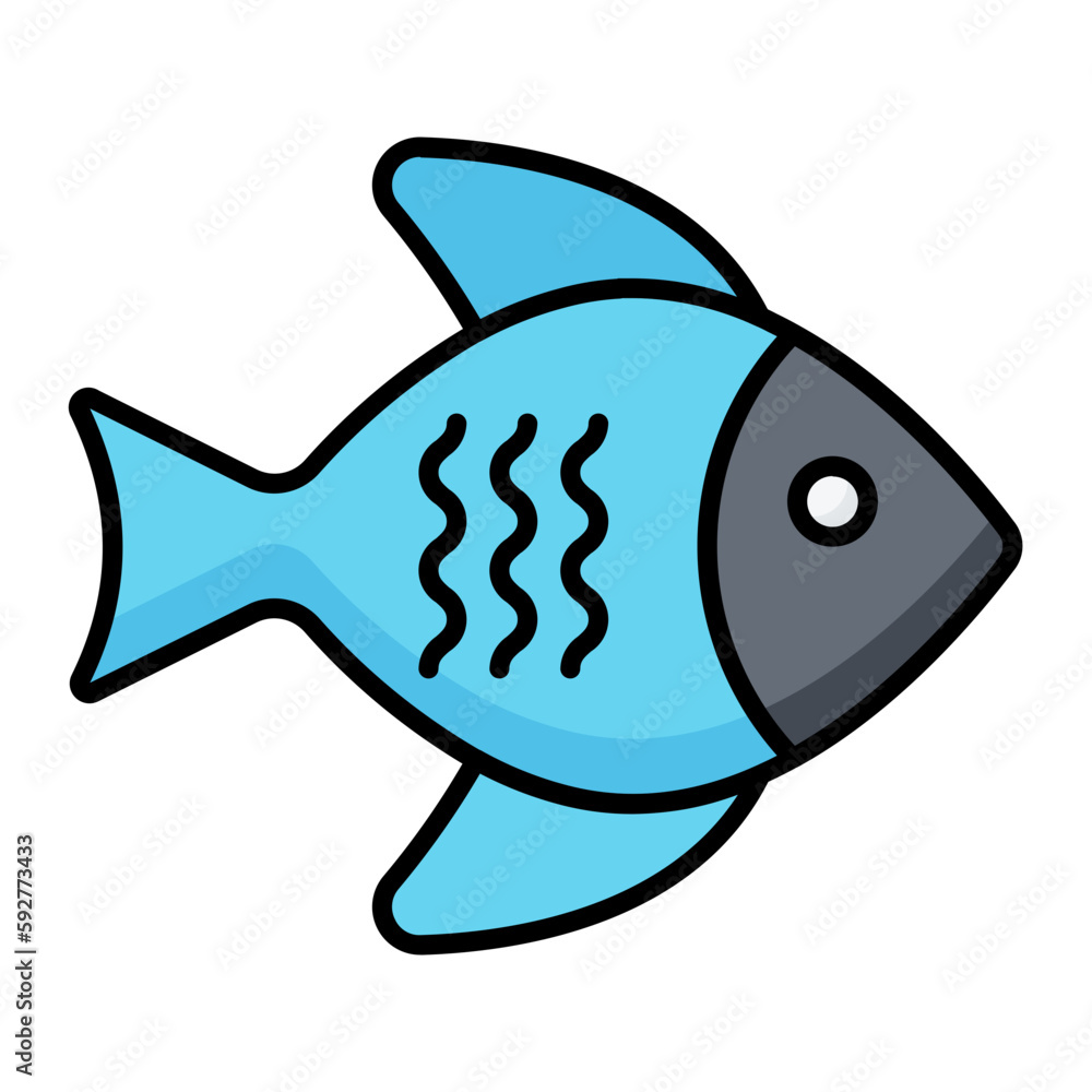 Obraz premium Fish Line Color Icon