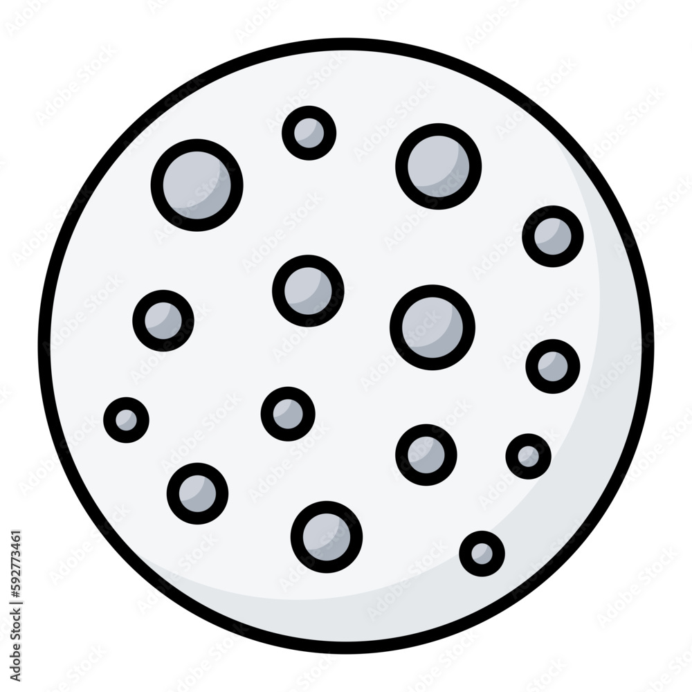 Moon Line Color Icon Moon Line Color Icon