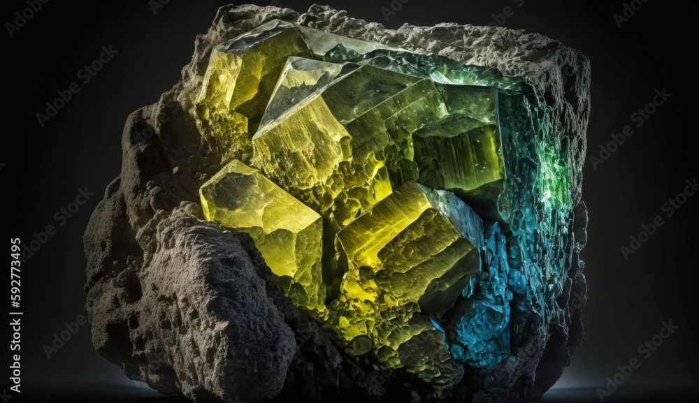 deposits of crystalline uranium ore in a radioactive nugget. Precious