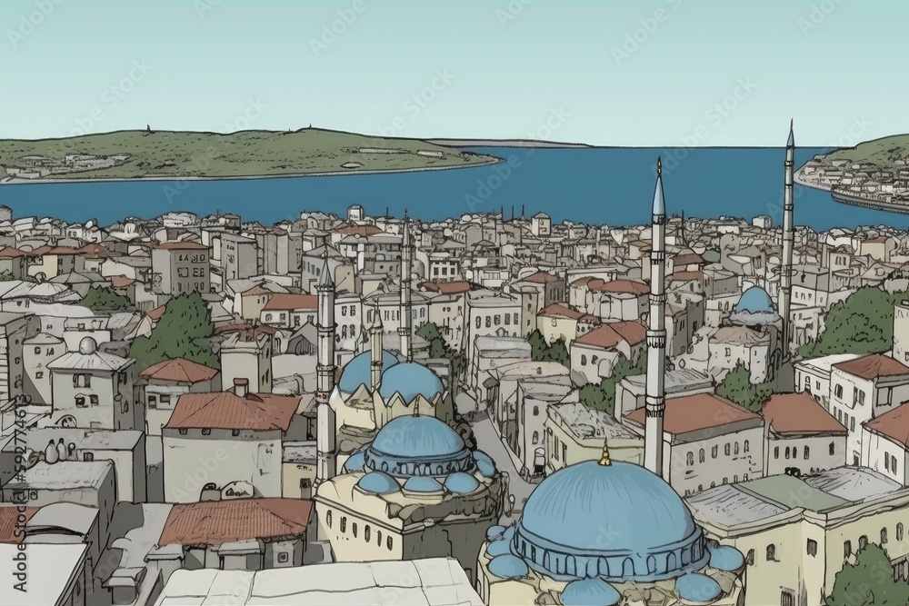 Turkeys Blue Mosque. Generative AI