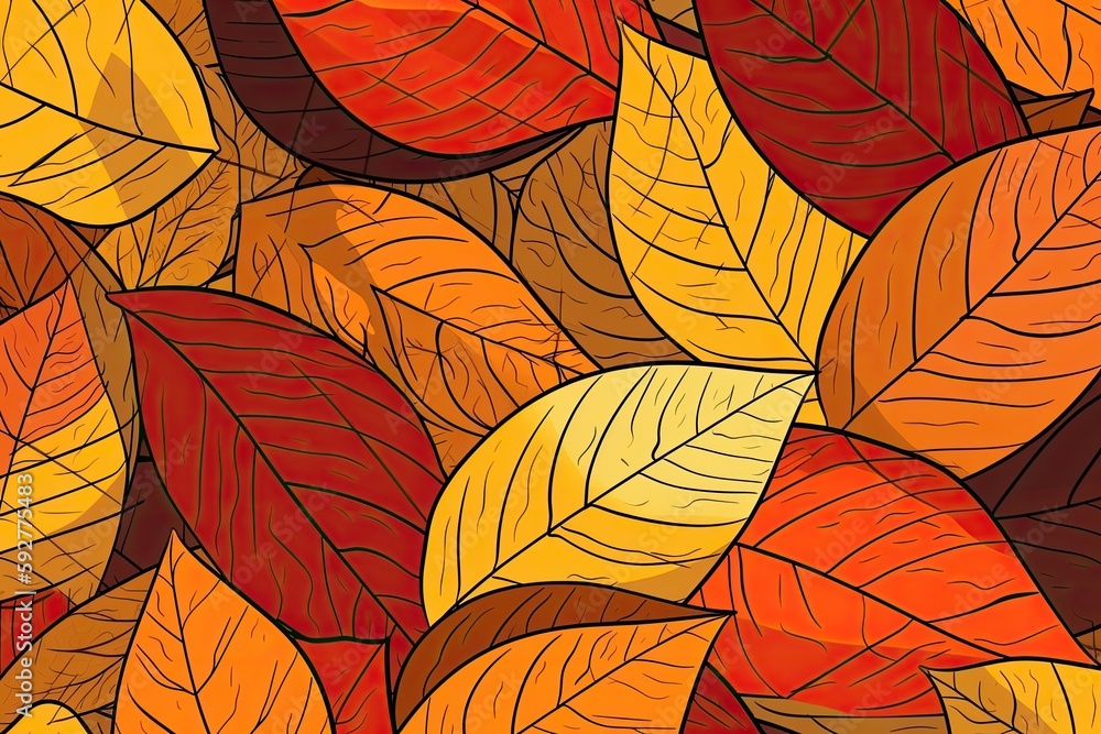 a continuous backdrop of leaves. Generative AI