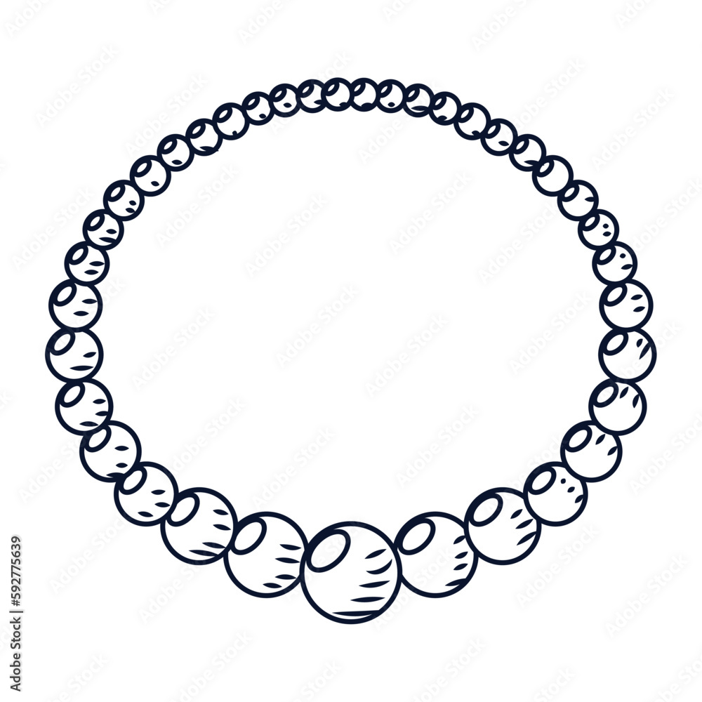 Isolated sketch of a necklace Flat design Vector Isolated sketch of a necklace Flat design Vector