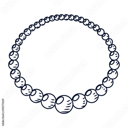 Isolated sketch of a necklace Flat design Vector