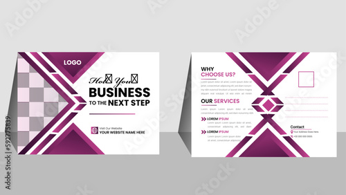 Vector Standard Size minimalist Social media post card design, Grow your Business to the next level,, reason of chooses, our Services. ribbon for your design.