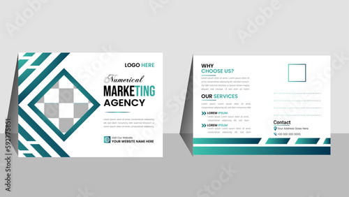 Numerical Marketing Agency Social Media Post card Design Template, vector design free dimension size 4.25*6 inch .
