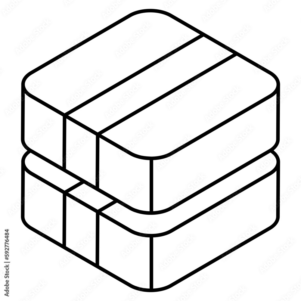 An editable design icon of cartons An editable design icon of cartons