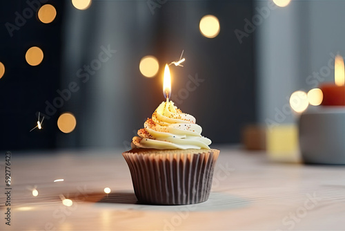 Geburtstags Törtchen, Cup Cake, Generative AI 