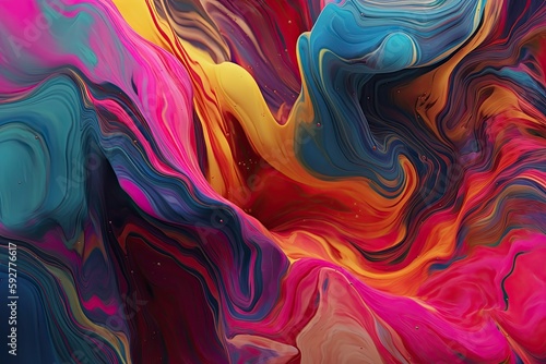 Mesmerizing Melting Liquid Swirls: Flowing Smooth Colorful Digital Artwork for Wallpaper and Abstract Backgrounds: Generative AI
