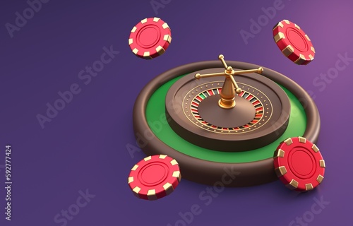 Isolated Casino Roulette. 3D Illustration