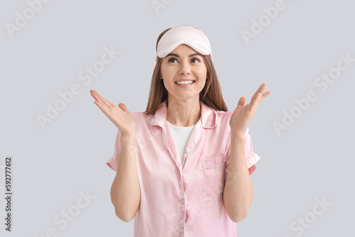 Beautiful woman in pajamas ...