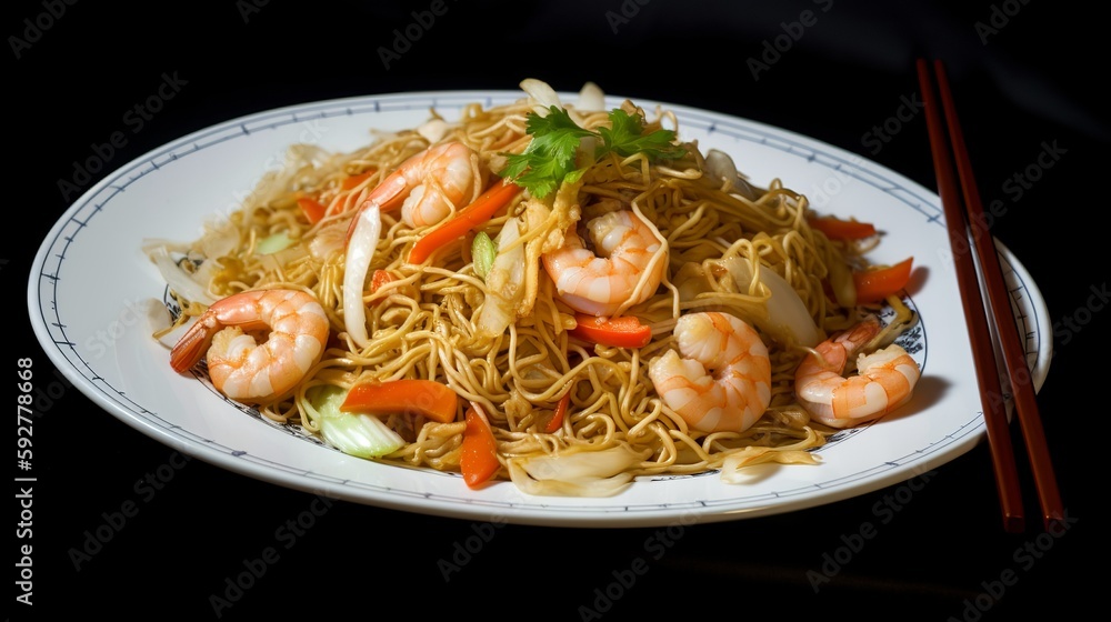 Shrimp Chow Mein - A seafood twist on a classic Chinese dish Shrimp Chow Mein - A seafood twist on a classic Chinese dish