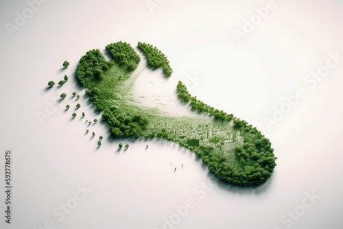 Green future and our cological footprint created with generative AI technology. photo