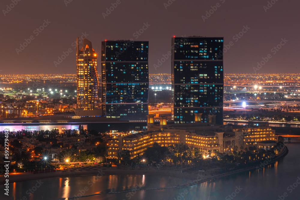 Lusail, Qatar - Lusail skyline aerial view from Pearl Qatar