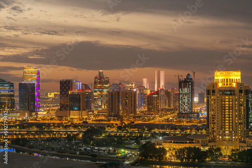 Lusail skyline aerial view from Pearl Qatar