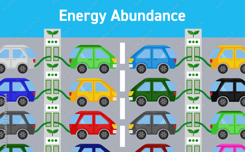 Fototapeta premium 電気自動車 Energy Abundance