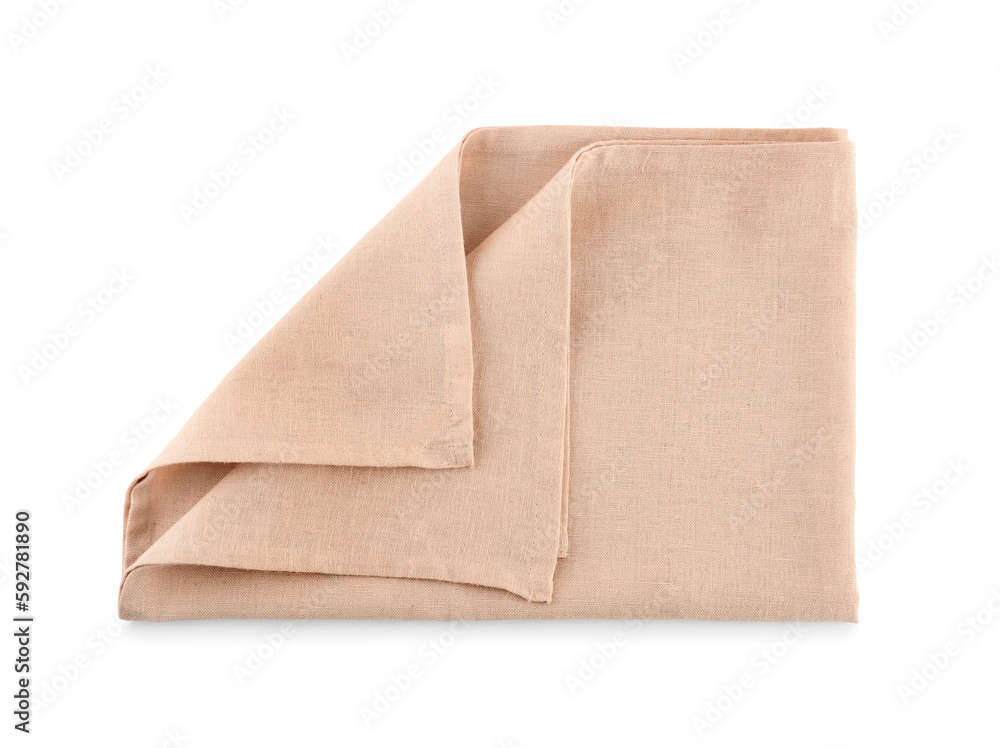 New folded napkin isolated on white background New folded napkin isolated on white background