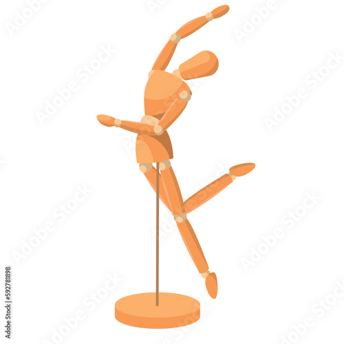 Isolated colored wooden mannequin model icon Vector