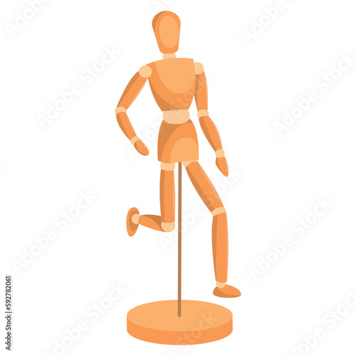Isolated colored wooden mannequin model icon Vector