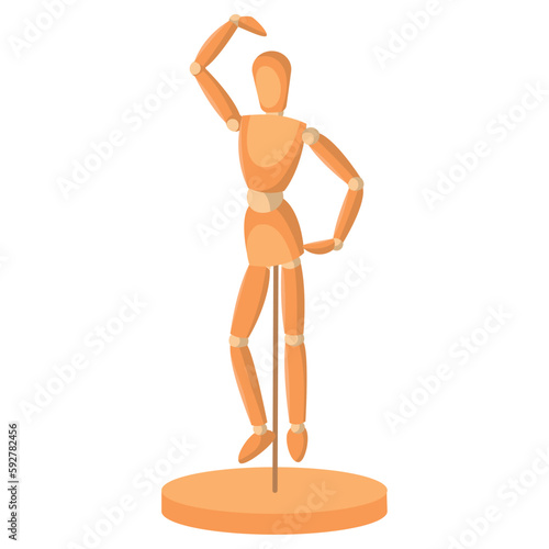 Isolated colored wooden mannequin model icon Vector