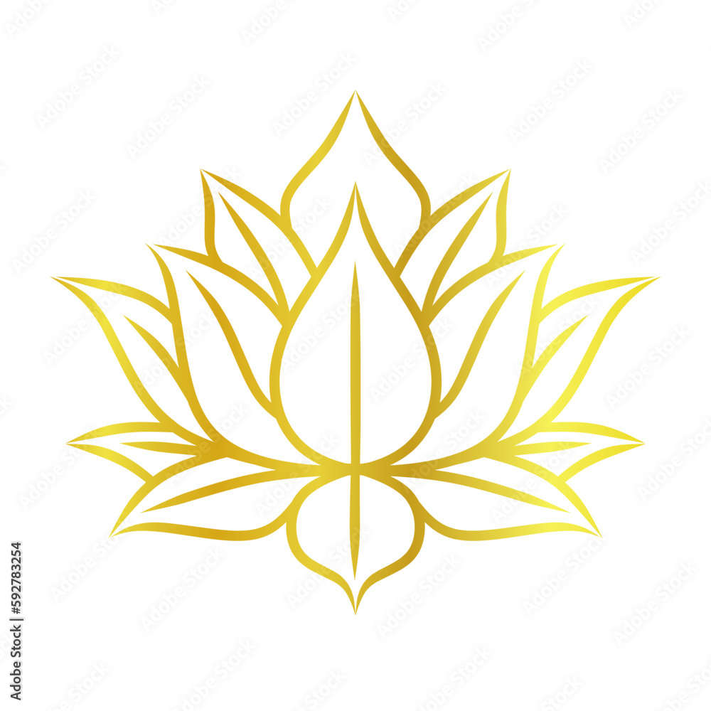 Golden lotus vector illustration Golden lotus vector illustration