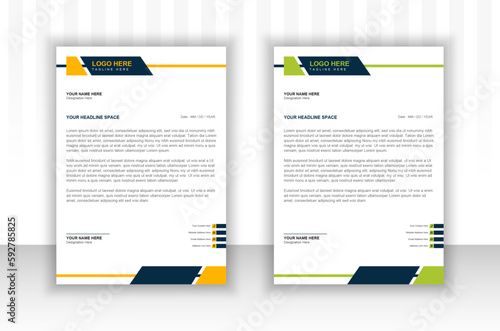Abstract And Corporate Business Letterhead Design.