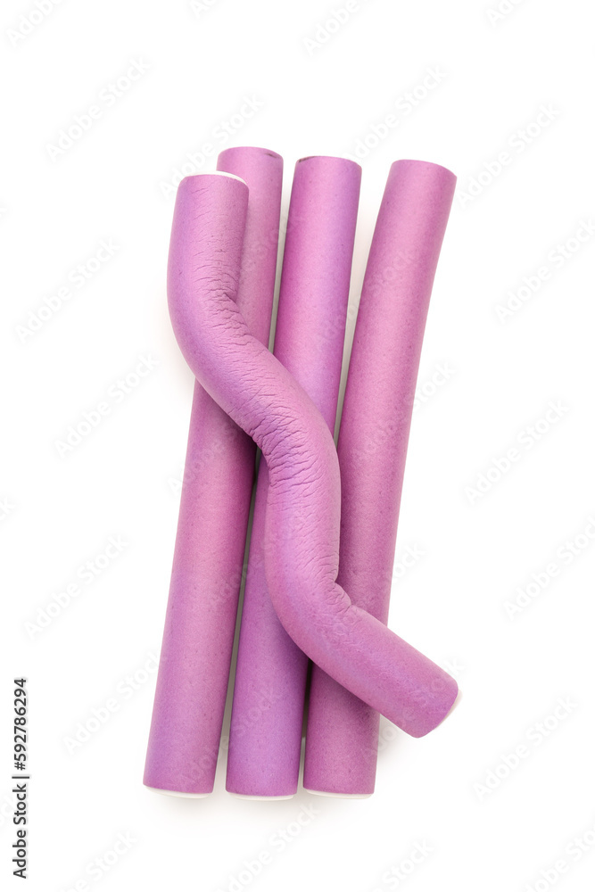 Hair curlers isolated on white background Hair curlers isolated on white background