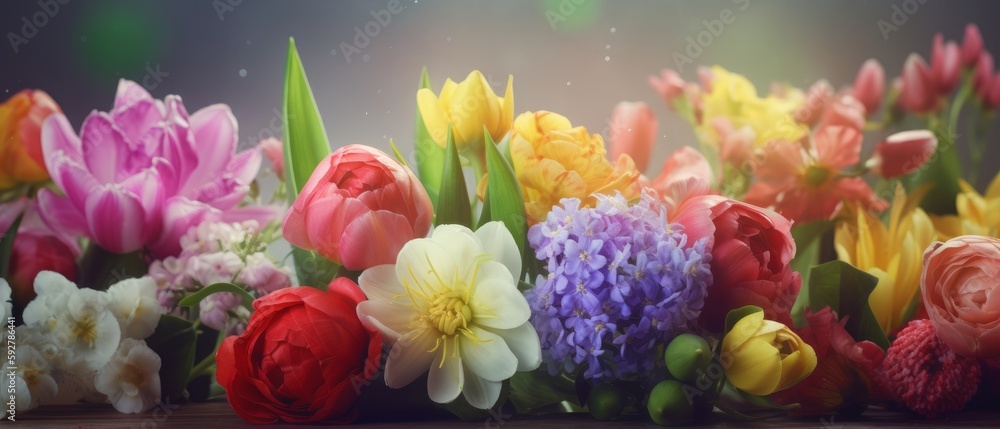 Mother's Day, lush flowers. Generative AI Mother's Day, lush flowers. Generative AI