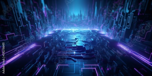 digital cyber wallpaper, technology background, generative ai