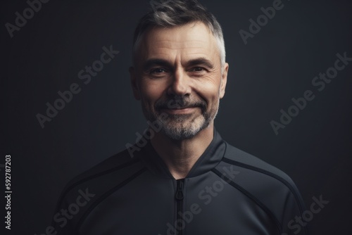 Portrait of a handsome middle-aged man in sportswear