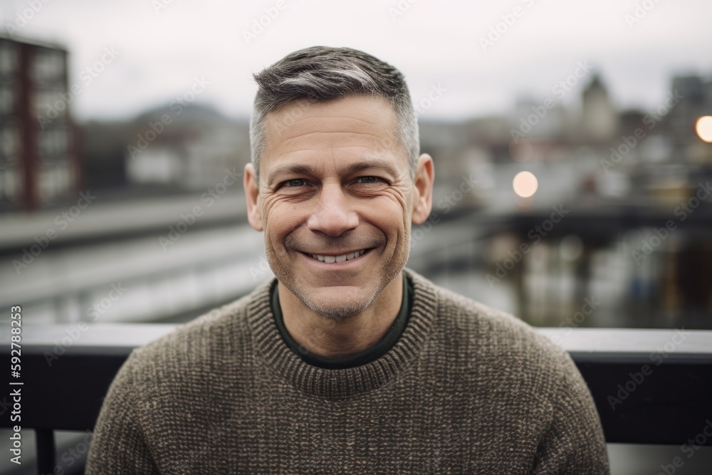 Portrait of a handsome mature man with gray hair, smiling and looking at the camera. Portrait of a handsome mature man with gray hair, smiling and looking at the camera.