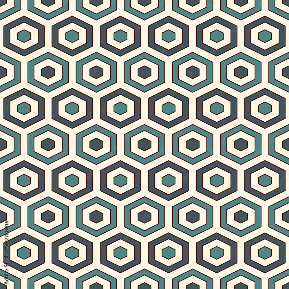 Honeycomb background. Blue colors repeated hexagon tiles wallpaper. Seamless pattern with classic geometric ornament. Honeycomb background. Blue colors repeated hexagon tiles wallpaper. Seamless pattern with classic geometric ornament.
