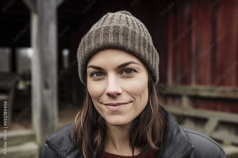 Portrait of a beautiful woman in a hat in the countryside. Portrait of a beautiful woman in a hat in the countryside.