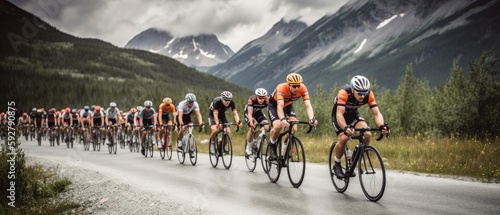 Tour de France, bicycle race, sport. Generative AI photo