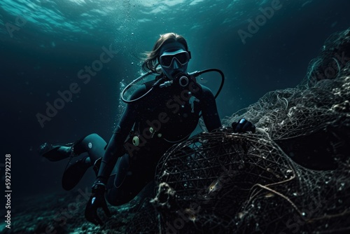 Wallpaper Mural Beneath the surface: scuba divers tackling marine pollution Torontodigital.ca