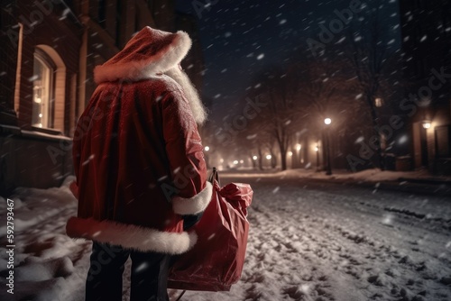 Santa claus in the night Generative Ai 