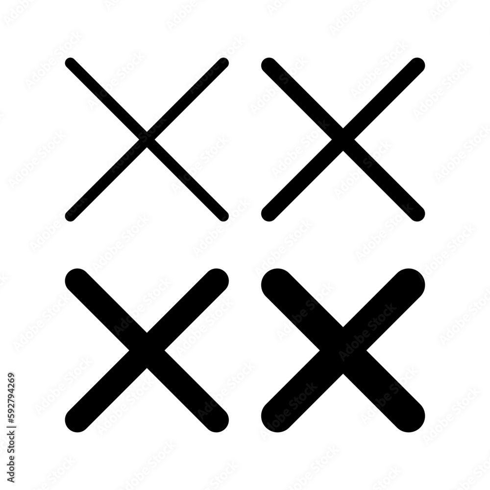 Close icon vector illustration. Delete sign and symbol. cross sign Close icon vector illustration. Delete sign and symbol. cross sign