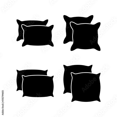 Pillow icon vector illustration. Pillow sign and symbol. Comfortable fluffy pillow