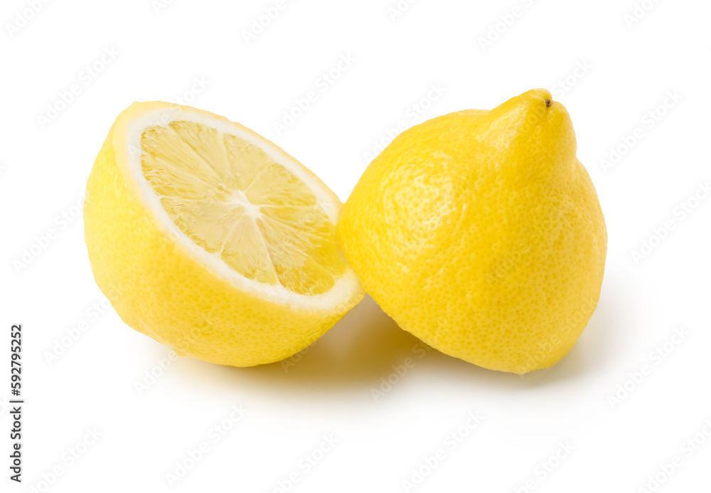 Cut fresh lemon on white background Cut fresh lemon on white background