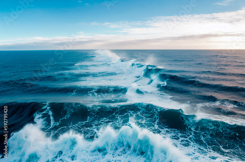 Waves on Ocean. Generative AI.
