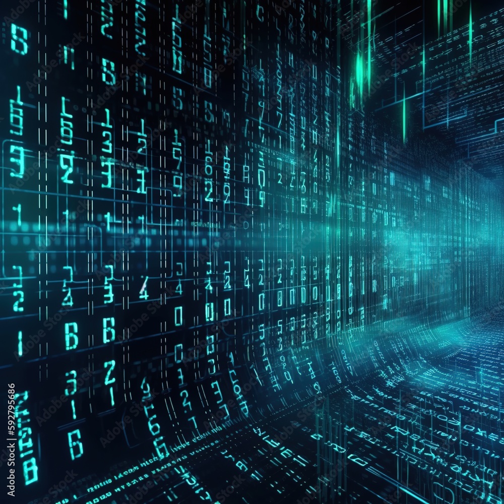 Obraz premium abstract binary background. generative ai