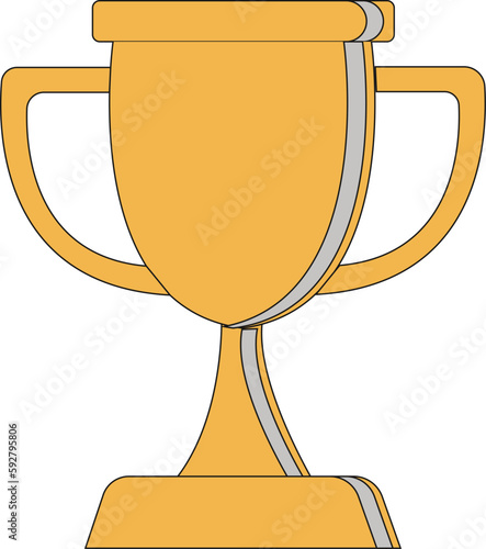 a gold trophy with white background