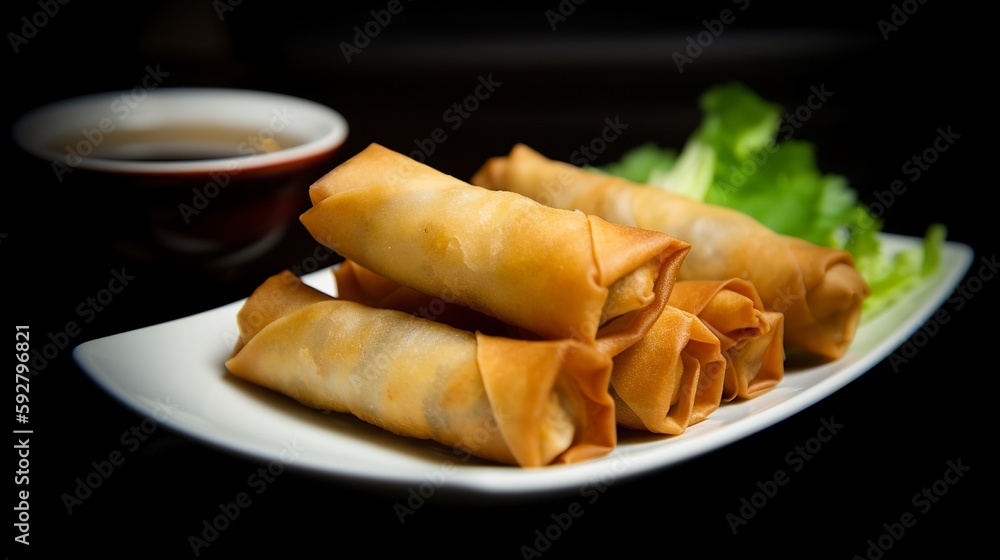 Crab Spring Rolls - A delectable Chinese appetizer with succulent crab meat and fresh veggies wrapped in a delicate pastry wrapper Crab Spring Rolls - A delectable Chinese appetizer with succulent crab meat and fresh veggies wrapped in a delicate pastry wrapper